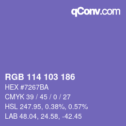 Color code: RGB 114 103 186 | qconv.com