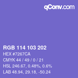 Color code: RGB 114 103 202 | qconv.com