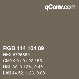 Code couleur: RGB 114 104 89 | qconv.com