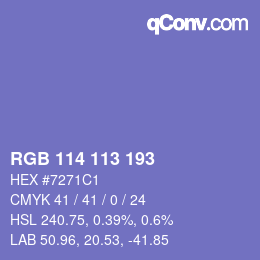 Código de color: RGB 114 113 193 | qconv.com