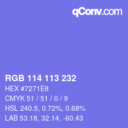 Color code: RGB 114 113 232 | qconv.com