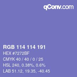 Color code: RGB 114 114 191 | qconv.com