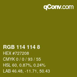 Color code: RGB 114 114 8 | qconv.com