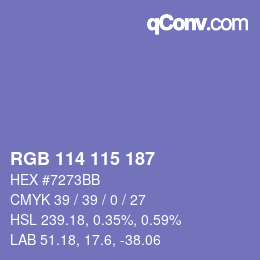 Código de color: RGB 114 115 187 | qconv.com