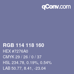 Color code: RGB 114 118 160 | qconv.com