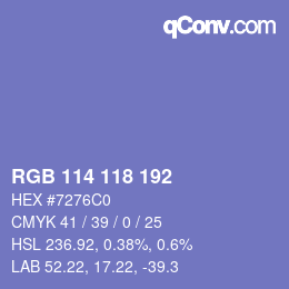 Código de color: RGB 114 118 192 | qconv.com