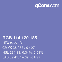Color code: RGB 114 120 185 | qconv.com