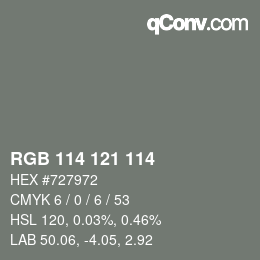 Código de color: RGB 114 121 114 | qconv.com