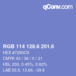 カラーコード: RGB 114 128.6 201.6 | qconv.com