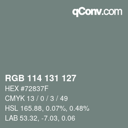 Code couleur: RGB 114 131 127 | qconv.com