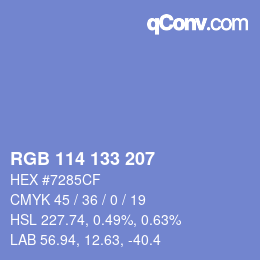 Farbcode: RGB 114 133 207 | qconv.com