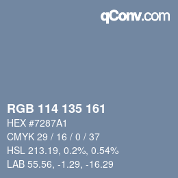 Farbcode: RGB 114 135 161 | qconv.com