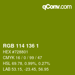 Color code: RGB 114 136 1 | qconv.com