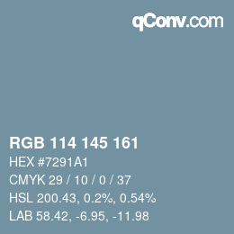 颜色代码: RGB 114 145 161 | qconv.com