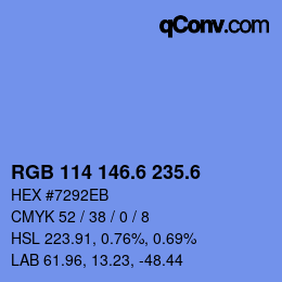 カラーコード: RGB 114 146.6 235.6 | qconv.com