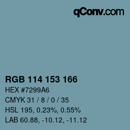 Código de color: RGB 114 153 166 | qconv.com
