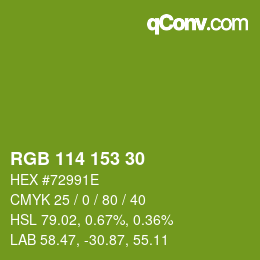 Color code: RGB 114 153 30 | qconv.com