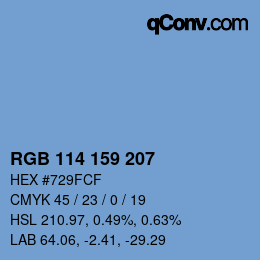颜色代码: RGB 114 159 207 | qconv.com