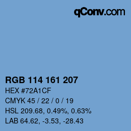 Farbcode: RGB 114 161 207 | qconv.com