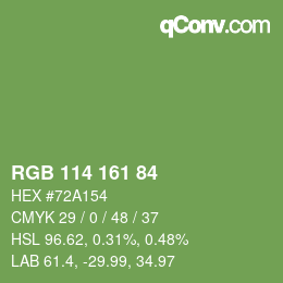 Farbcode: RGB 114 161 84 | qconv.com
