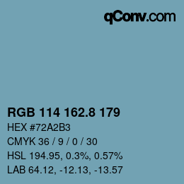 Color code: RGB 114 162.8 179 | qconv.com
