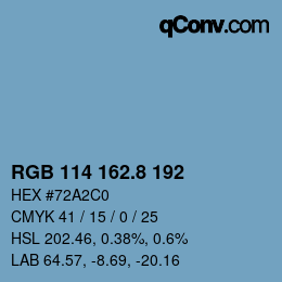 Color code: RGB 114 162.8 192 | qconv.com
