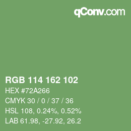 Color code: RGB 114 162 102 | qconv.com