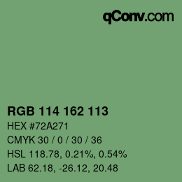 Color code: RGB 114 162 113 | qconv.com