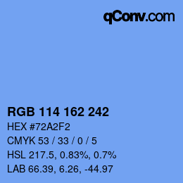 Color code: RGB 114 162 242 | qconv.com