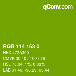 Color code: RGB 114 163 0 | qconv.com