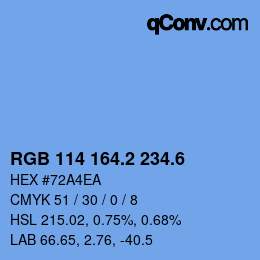 カラーコード: RGB 114 164.2 234.6 | qconv.com