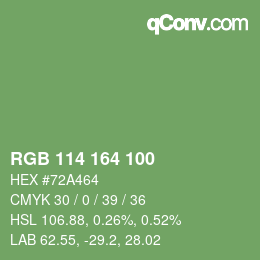 Farbcode: RGB 114 164 100 | qconv.com