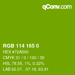 Color code: RGB 114 165 0 | qconv.com