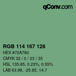 Código de color: RGB 114 167 128 | qconv.com