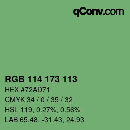 Código de color: RGB 114 173 113 | qconv.com