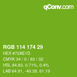 Color code: RGB 114 174 29 | qconv.com
