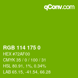 Color code: RGB 114 175 0 | qconv.com