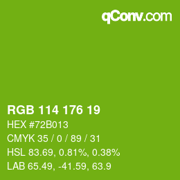 カラーコード: RGB 114 176 19 | qconv.com