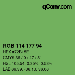 Color code: RGB 114 177 94 | qconv.com