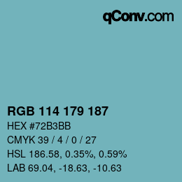 Color code: RGB 114 179 187 | qconv.com