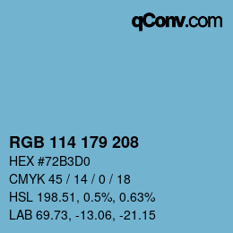 Color code: RGB 114 179 208 | qconv.com