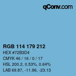 Color code: RGB 114 179 212 | qconv.com