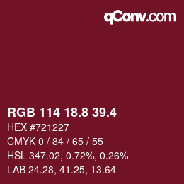 カラーコード: RGB 114 18.8 39.4 | qconv.com