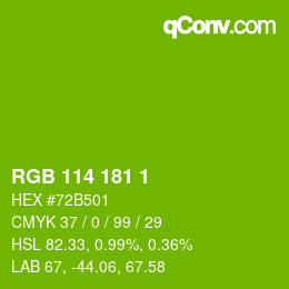 Color code: RGB 114 181 1 | qconv.com