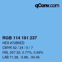 Color code: RGB 114 181 237 | qconv.com