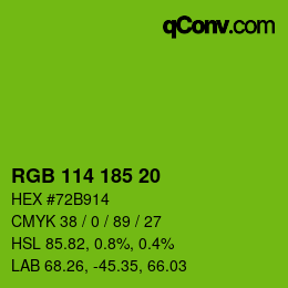 カラーコード: RGB 114 185 20 | qconv.com