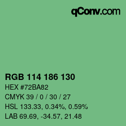 Code couleur: RGB 114 186 130 | qconv.com