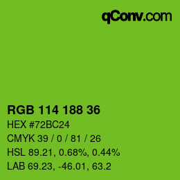 Color code: RGB 114 188 36 | qconv.com