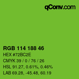 カラーコード: RGB 114 188 46 | qconv.com