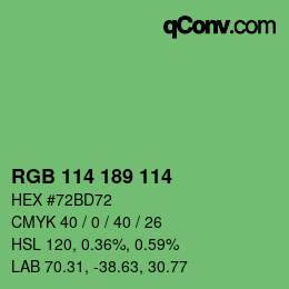 Color code: RGB 114 189 114 | qconv.com
